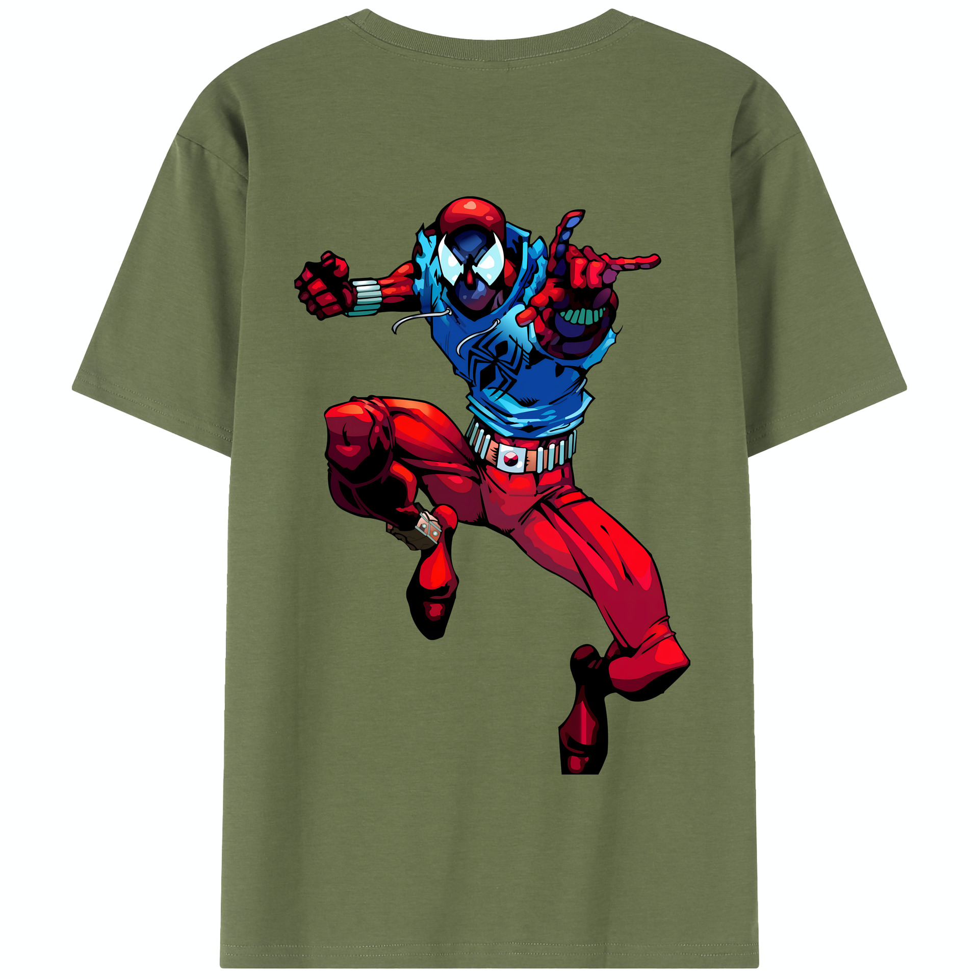 （画像用） Spider Man スパイダーマン 綿100％半袖Tシャツ（背面プリント）